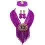 aczuv 8 Rows Costume African Beads Nigerian Necklace Bridal Wedding Jewelry Sets for Women …