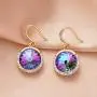 Swarovski Crystal Halo Round Drop Dangle Earrings for Women 14K Gold Plated Hypoallergenic Jewelry Swarovski Crystal Halo Round Drop Dangle Earrings for Women 14K Gold Plated Hypoallergenic Jewelry