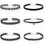 Maxforever Choker Set, 6 PCS Choker Necklaces Black Velvet Choker Set Classic Gothic Tattoo Lace Chokers