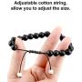 BBTO Howlite Bracelet Black Matte Agate Bracelet Couples Bracelet Distance Bracelet Energy Beads Bracelet (Style Set 1, 4 Pieces)