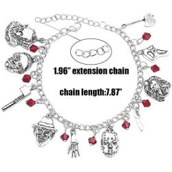 Byondever Freddy Krueger Jason Bracelet American Horror Story Classic Horror Movies Cosplay Charm Bracelet Fans Jewelry for Men Women Girls