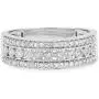 Dazzlingrock Collection 10K Round Gemstone & Diamond Ladies Anniversary Wedding Band Stackable Ring, White Gold