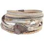 Leather Wrap Bracelet for Women - Handmade Clasp Bangle Bracelet with Pearl Beads Crystal Wristbands Jewelry Gift for Sisters, Teen Girls and Mother