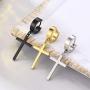 Dangle Cross Earrings for Men Punk Stainless Steel Hoop Earrings Piercing Jewelry…
