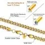 KRKC&CO Mens Cuban Link Chains, 18k Gold Miami Cuban Link Curb Chain, Hip Hop Jewelry, Durable Street-wear Hip Hop Chains for Men, 10mm/6mm/4mm, 18 20 22 24 26 inches