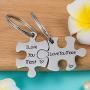 Raysunfook I Love You More I Love You Most Valentines Day Puzzle Piece Necklace Jigsaw Keychain 2 Set Pendant Birthday Gift Anniversary for Boyfriend Girlfriend Wife Husband