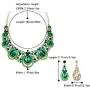 BriLove Womens Costume Fashion Crystal Teardrop Hollow Scroll Statement Necklace Dangle Earrings Set