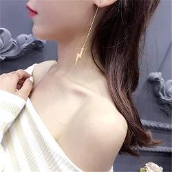 Simple Jewelry Lightning Bolt Dangle Drop Earrings Women Threader Earring 3 Colors