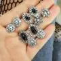 Haloty 5 Pairs Bohemian Black Crystal Earrings Set Saprkling Teardrop Flower Fashion Rhinestone Ear Jewelry for Women and Girls Haloty 5 Pairs Bohemian Black Crystal Earrings Set Saprkling Teardrop Flower Fashion Rhinestone Ear Jewelry for Women and Girls