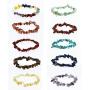 6-10 Pcs Natural Gemstone Chakra Crystal Bracelet Set Healing Chip Gemstone Stretch Bracelets Colorful Tumble Polished Align Chakras Stone Bead Bracelet for Women Girls Jewelry