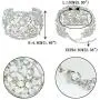 EVER FAITH Art Deco Wave Bracelet for Women Girl Iridescent Clear AB Austrian Crystal Silver-Tone