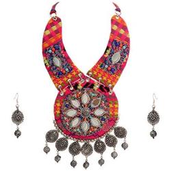 Zephyrr Afghani Turkish Tribal Long Pendant Necklace & Earrings Jewellery Sets for Women(JAN-2307)