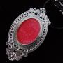 Asoodehdelan Antique Silver Red Farvahar Necklace Iranian Persian Gift Iran Zoroastrian Faravahar Art