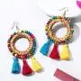 Handmade Beaded Tassel Statement Earrings Bohemian Fringe Lightweight Party Dangle Drop Earrings Boho Rattan Earrings For Women Girls Handmade Beaded Tassel Statement Earrings Bohemian Fringe Lightweight Party Dangle Drop Earrings Boho Rattan Earrings For Women Girls