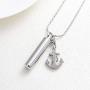 constantlife Cylinder Cremation Jewelry for Ashes 316L Stainless Steel Urn Pendant Memorial Necklace with Small Accessories Charms Keepsake