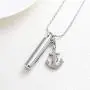 constantlife Cylinder Cremation Jewelry for Ashes 316L Stainless Steel Urn Pendant Memorial Necklace with Small Accessories Charms Keepsake