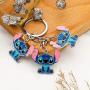 Funny Stitch Gift Lilo & Stitch Inspired Gift Hibiscus Flower Jewelry Stitch Keychain Touch Me and I Will Bite You Hawaiian Trip Gift