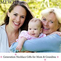 MEDWISE Generations Necklace for Grandma Gifts Jewelry S925 Sterling Silver Grandmother Mom Granddaughter Mothers Day Necklace Jewelry Birthday Gifts Rose Gold Tone Infinity Circle Love Necklace