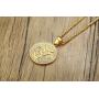 Mens Buddha Namaste Ohm Om Aum Sanskrit Symbol Medallion Pendant Necklace with CZ,Hindu Yoga Jewelry