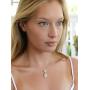 Mariell Pear-Shaped Cubic Zirconia Teardrop Bridal Necklace Pendant - Platinum Plated Wedding Jewelry