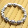 MANRUO Feng Shui Tibetan Silver Bead Bracelet Buddha Power Bracelets Attract Wealth and Good Luck Jewelry