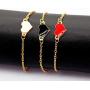 Uloveido 1 Dozen Cute Red Black White Heart Bracelets Gold Plated Adjustable Anklet Gifts for Children Kids On Christmas Y569