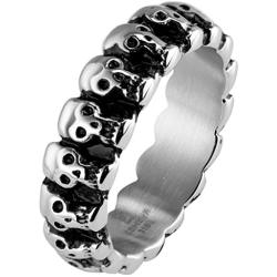 6mm Stainless Steel Gothic Skull Biker Ring