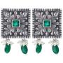 Aheli Indian Bohemian Oxidized Floral Design Crafted Stud Earrings Set Antique Ethnic Bollywood Party Wear Fashion Jewelry for Women Girls