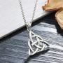 Furious Jewelry 925 Sterling Silver Good Luck Irish Triangle Celtic Knot Vintage Pendant Necklace
