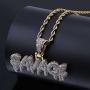 KOSMOLING Iced Out Dripping Letters SAVAGE Pendant Necklace for Men and Women, Micro Pave AAA Cubic Zircon Hip Hop Jewelry, 24'' Gold Color Stainless Steel Rope Chain