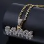 KOSMOLING Iced Out Dripping Letters SAVAGE Pendant Necklace for Men and Women, Micro Pave AAA Cubic Zircon Hip Hop Jewelry, 24'' Gold Color Stainless Steel Rope Chain