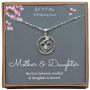 EFYTAL Mom Gifts, 925 Sterling Silver Heart with CZ Necklace for Mother & Daughter, Mom Necklaces for Women, Best Birthday Gift Ideas, Pendant Mothers Jewelry For Her, Mothers Day