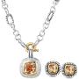 UNY Fashion Women Designer Inspired Antique Vintage Elegant Trendy CZ Cable Wire Christmas Jewelrys Sets (Champagne) …