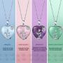 Heart Healing Crystal Necklaces Quartz Silver Rose Wrapped Gemstone Jewelry Heart Healing Crystal Necklaces Quartz Silver Rose Wrapped Gemstone Jewelry