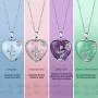 Heart Healing Crystal Necklaces Quartz Silver Rose Wrapped Gemstone Jewelry