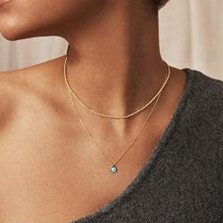 GELIN Evil Eye Pendant Necklace in 14k Solid Gold, Cute Jewelry for Women, Teens