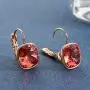 Swarovski Crystal Square Cushion Drop Leverback Earrings for Women 14K Rose Gold Plated Hypoallergenic Jewelry Swarovski Crystal Square Cushion Drop Leverback Earrings for Women 14K Rose Gold Plated Hypoallergenic Jewelry