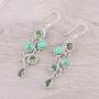 NOVICA Multi-Gem Peridot .925 Sterling Silver Dangle Earrings, Green Sheen