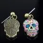 Colorful Skull Dangle Earrings: Halloween Day of the Dead (Dia De Los Meurtos) Drop Studs Colorful Skull Dangle Earrings: Halloween Day of the Dead (Dia De Los Meurtos) Drop Studs