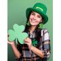 25 Pairs St Patricks Day Faux Leather Hook Earrings Set Green Hat Teardrop Clover Dangle Earrings for Women Girls