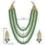 Aheli Kundan Pearl Long Multi Layered Necklace Earrings Set Indian Wedding Jewelry for Women
