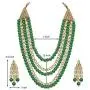 Aheli Kundan Pearl Long Multi Layered Necklace Earrings Set Indian Wedding Jewelry for Women