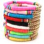 LITMIND 10 Pcs Heishi Bracelets, Boho Bracelet, Rainbow Bead Bracelet, Disc Beaded Friendship Bracelets, Sliced Clay Bracelets Jewelry for Women