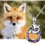Fox Crystal Necklace 925 Sterling Silver Circle Crystal Pendant Necklace Fox Jewelry Gifts for Women Girlfriend Fox Lover Fox Crystal Necklace 925 Sterling Silver Circle Crystal Pendant Necklace Fox Jewelry Gifts for Women Girlfriend Fox Lover