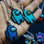 COMTRUDE Among Us Color Necklace, Premium Stainless Steel Amongus Game Pendant Chain for Strategy Casual Game Lovers (Bead Chain)
