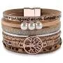 FANCY SHINY Tree of Life Leather Wrap Bracelet Inspirational Cuff Bangles Boho Pearl Bracelets with Magnetic Clasp Unique Jewelry Gifts for Women Teen Girls FANCY SHINY Tree of Life Leather Wrap Bracelet Inspirational Cuff Bangles Boho Pearl Bracelets with Magnetic Clasp Unique Jewelry Gifts for Women Teen Girls
