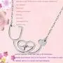 SXNK7 Stainless Steel Nurse Doctor Medical Stethoscope Chain Bijoux Collier EKG Heartbeat Love You Necklaces SXNK7 Stainless Steel Nurse Doctor Medical Stethoscope Chain Bijoux Collier EKG Heartbeat Love You Necklaces