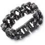 Large Heavy Titanium Chain Bike Bicycle Bracelet Mens Jewelry Brush Black Stainless Steel Motorcycle Biker Bracelet 12/18/22mm