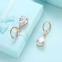 Gold Teardrop Drop Dangle Earrings For Women Bridesmaids Sensitive Ears Wedding Cubic Zirconia Fashion Leverback Diamond Hoop Hypoallergenic Crystal Clear Purple/Amethyst