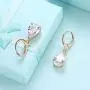 Gold Teardrop Drop Dangle Earrings For Women Bridesmaids Sensitive Ears Wedding Cubic Zirconia Fashion Leverback Diamond Hoop Hypoallergenic Crystal Clear Purple/Amethyst